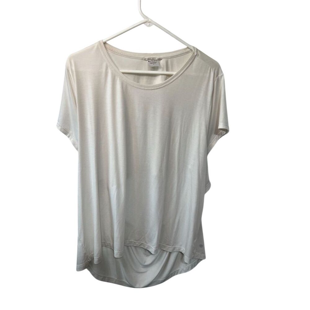 Athleta Women's 2XL Ivory Air Out Cinch Tee Casual Short Sleeve
